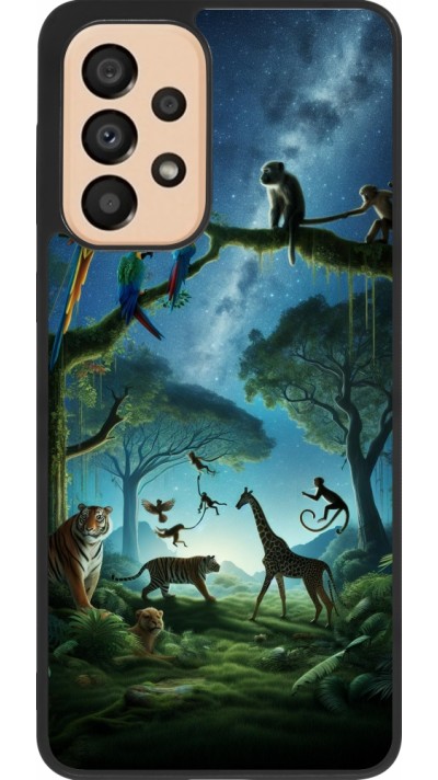 Coque Samsung Galaxy A33 5G - Silicone rigide noir Paradis des animaux exotiques
