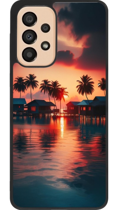 Coque Samsung Galaxy A33 5G - Silicone rigide noir Paradis Maldives