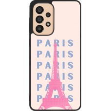 Samsung Galaxy A33 5G Case Hülle - Silikon schwarz Paris Pink Print