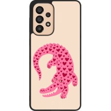 Coque Samsung Galaxy A33 5G - Silicone rigide noir Pink crocodile 2026