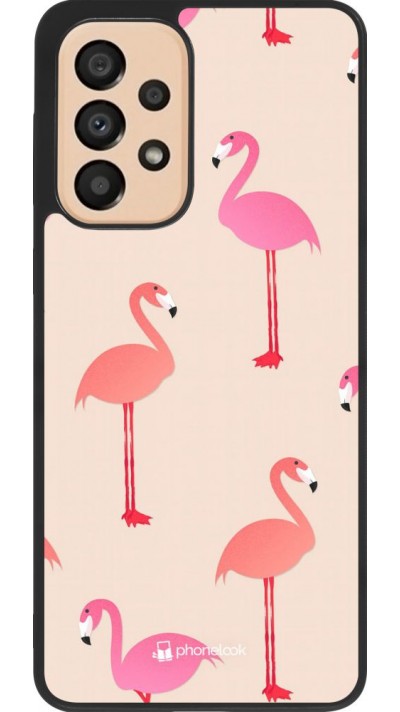 Coque Samsung Galaxy A33 5G - Silicone rigide noir Pink Flamingos Pattern