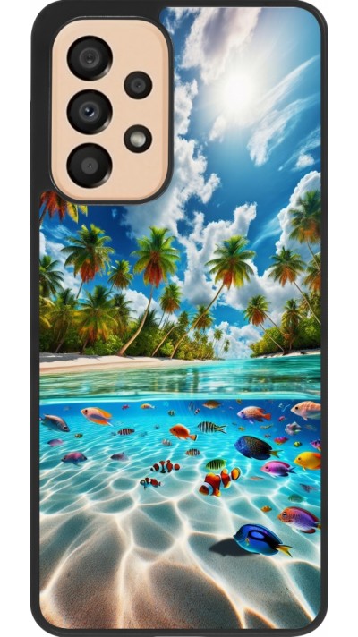 Coque Samsung Galaxy A33 5G - Silicone rigide noir Plage Paradis