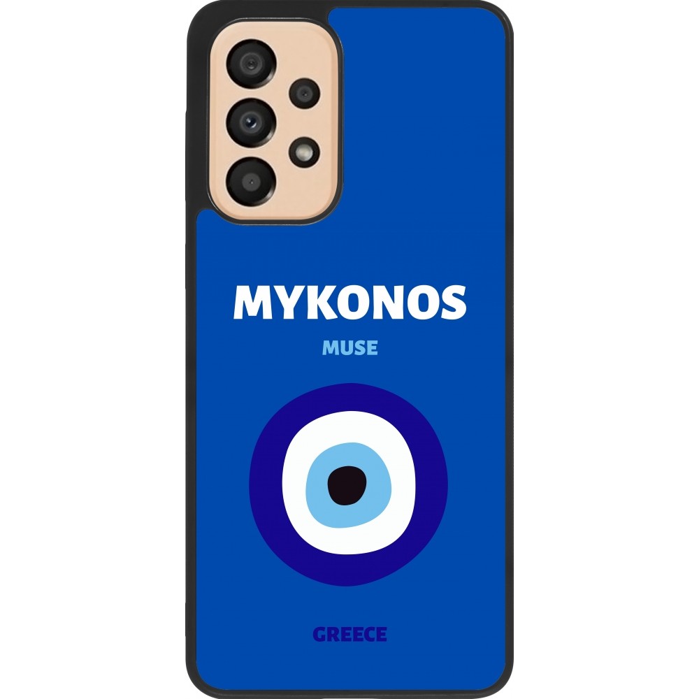 Samsung Galaxy A33 5G Case Hülle - Silikon schwarz Pop Summer Destination Mykonos