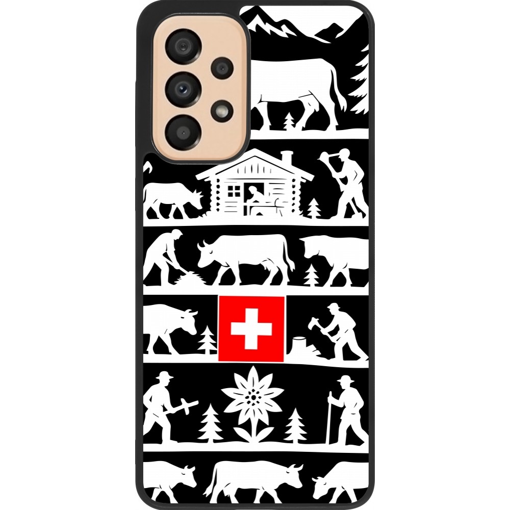 Coque Samsung Galaxy A33 5G - Silicone rigide noir Poya Suisse 1 noir