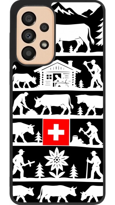 Coque Samsung Galaxy A33 5G - Silicone rigide noir Poya Suisse 1 noir