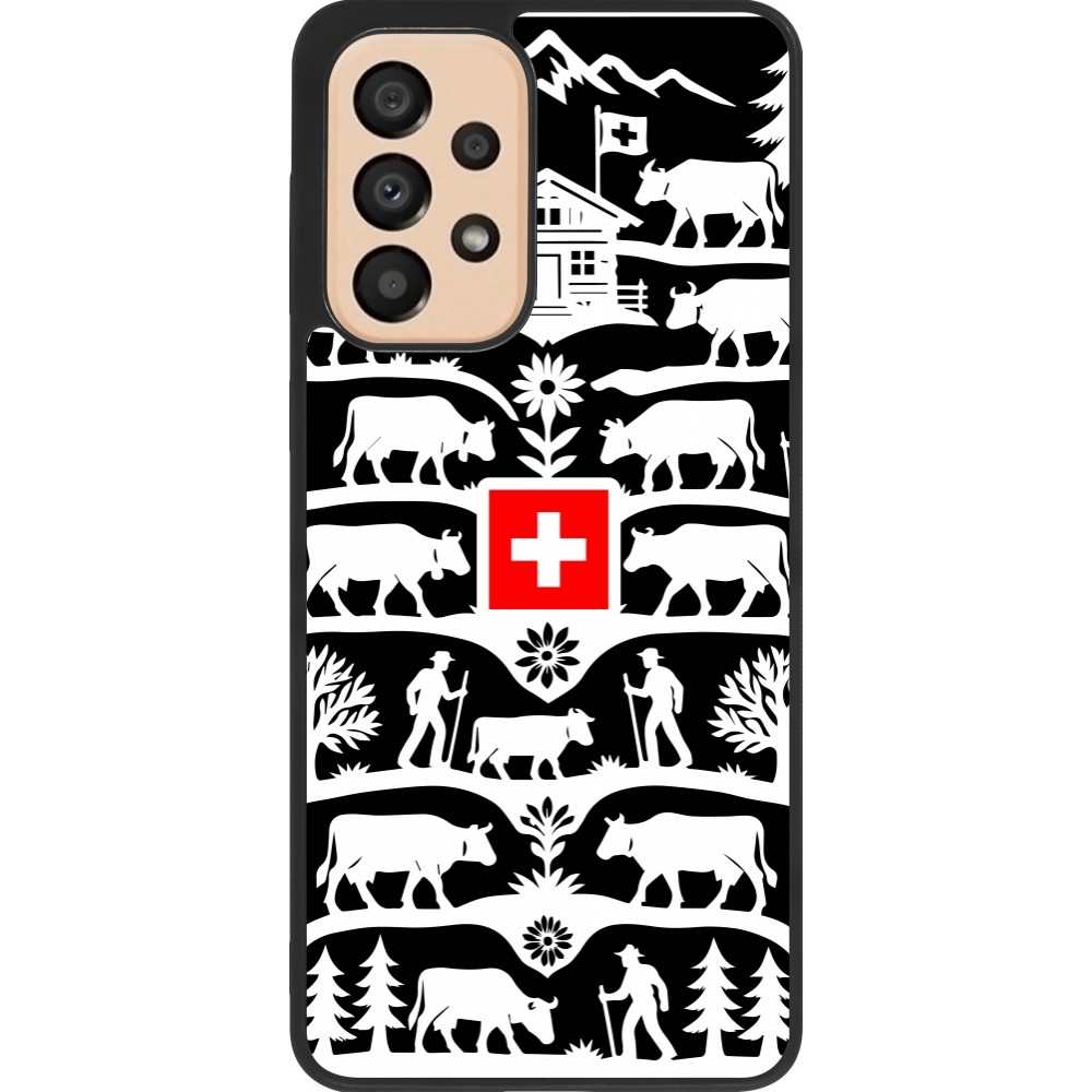 Coque Samsung Galaxy A33 5G - Silicone rigide noir Poya Suisse 3 noir