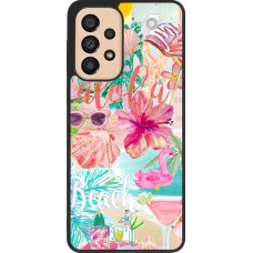 Samsung Galaxy A33 5G Case Hülle - Silikon schwarz Preppy Collage Aloha