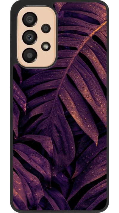Coque Samsung Galaxy A33 5G - Silicone rigide noir Purple Light Leaves