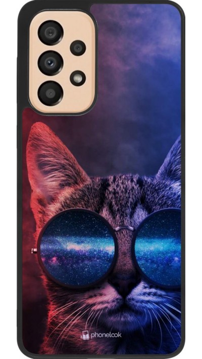 Coque Samsung Galaxy A33 5G - Silicone rigide noir Red Blue Cat Glasses