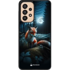Samsung Galaxy A33 5G Case Hülle - Silikon schwarz Fuchs Mond Wald
