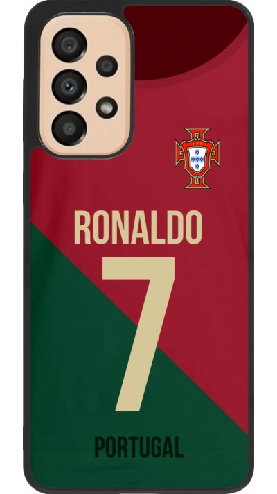 Coque Samsung Galaxy A33 5G - Silicone rigide noir Football shirt Ronaldo Portugal