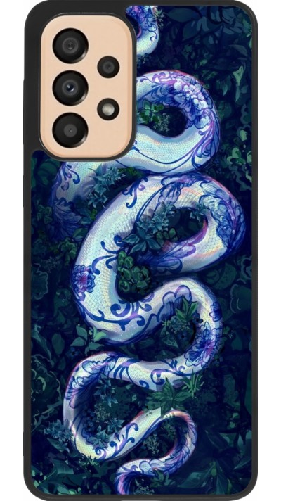Coque Samsung Galaxy A33 5G - Silicone rigide noir Serpent Blue Anaconda