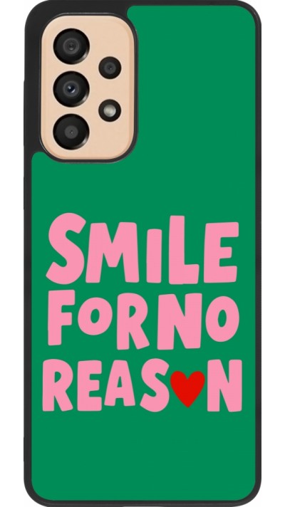 Coque Samsung Galaxy A33 5G - Silicone rigide noir Smile for no reason 2026