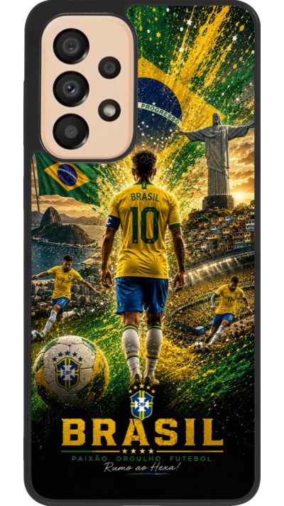 Samsung Galaxy A33 5G Case Hülle - Silikon schwarz Fussball Brasilien splash 2026