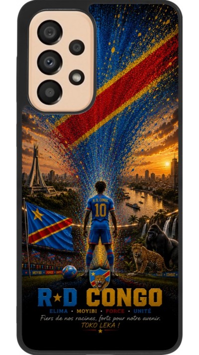 Samsung Galaxy A33 5G Case Hülle - Silikon schwarz Fussball Demokratische Republik Kongo splash 2026