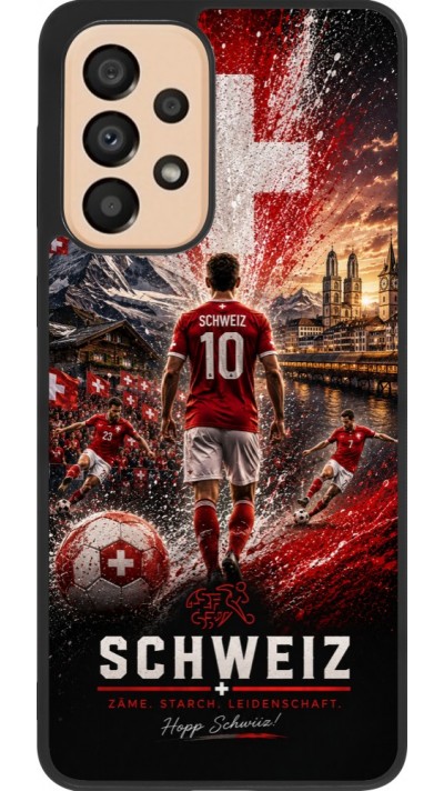 Samsung Galaxy A33 5G Case Hülle - Silikon schwarz Fussball Schweiz splash 2026