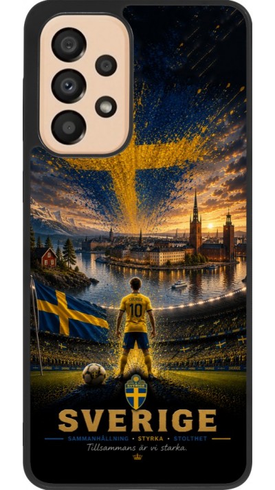 Samsung Galaxy A33 5G Case Hülle - Silikon schwarz Fussball Schweden splash 2026