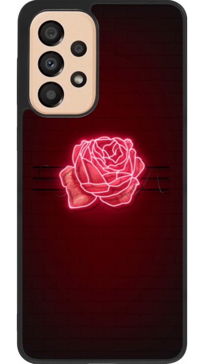 Coque Samsung Galaxy A33 5G - Silicone rigide noir Spring 23 neon rose