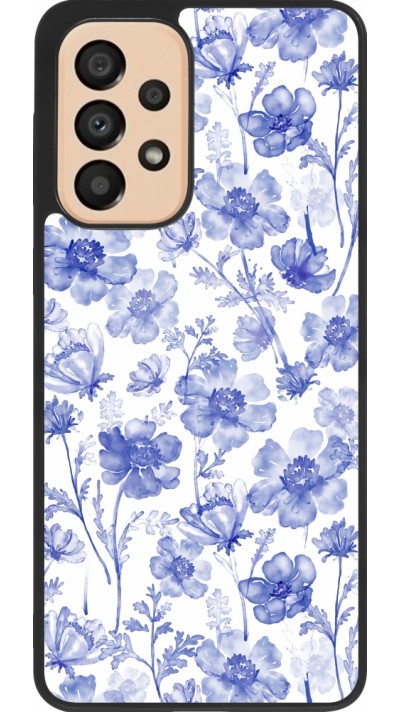 Coque Samsung Galaxy A33 5G - Silicone rigide noir Spring 23 watercolor blue flowers