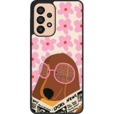Samsung Galaxy A33 5G Case Hülle - Silikon schwarz Dog with newspaper Spring 2026
