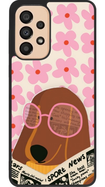 Samsung Galaxy A33 5G Case Hülle - Silikon schwarz Dog with newspaper Spring 2026