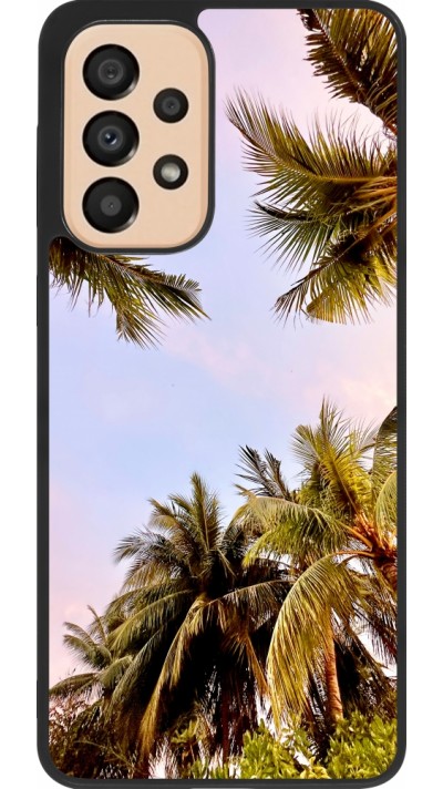 Samsung Galaxy A33 5G Case Hülle - Silikon schwarz Summer 2023 palm tree vibe