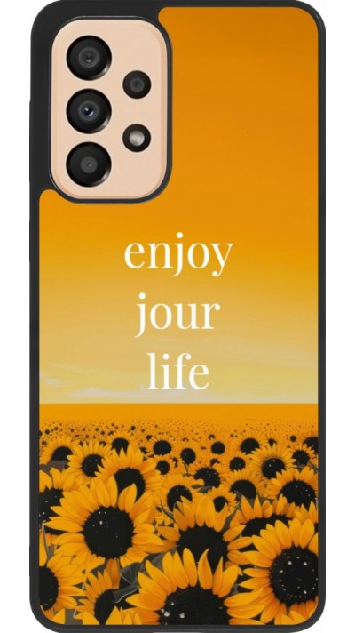 Coque Samsung Galaxy A33 5G - Silicone rigide noir Summer 2025 Enjoy your life