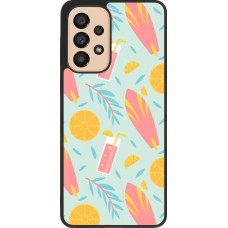 Samsung Galaxy A33 5G Case Hülle - Silikon schwarz Summer 2025 Pattern citron