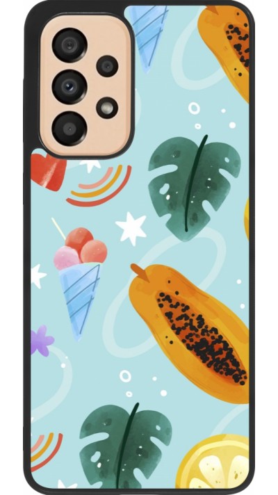 Coque Samsung Galaxy A33 5G - Silicone rigide noir Summer 2025 Pattern papaya