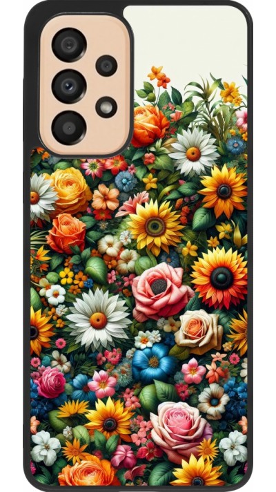 Samsung Galaxy A33 5G Case Hülle - Silikon schwarz Sommer Blumenmuster