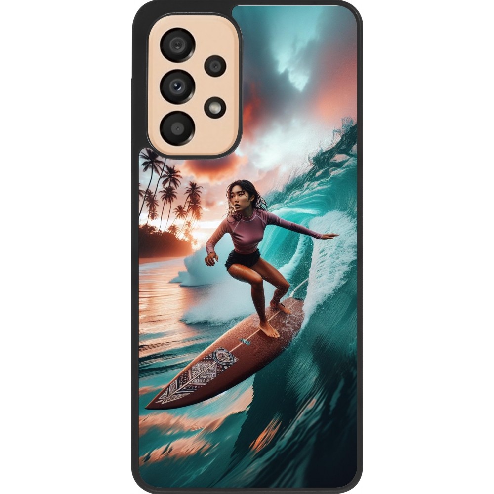 Samsung Galaxy A33 5G Case Hülle - Silikon schwarz Surferin aus Bali