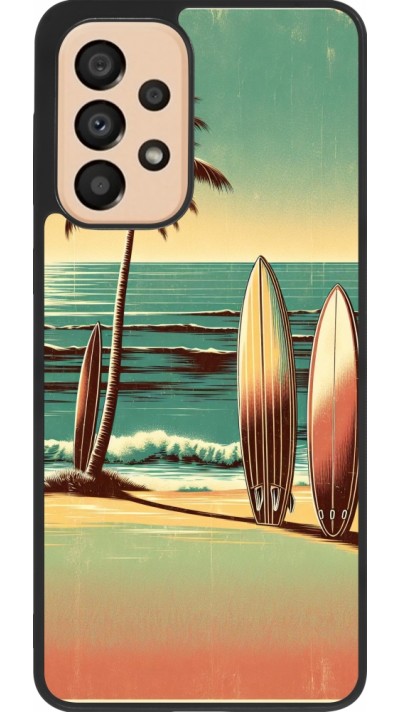 Coque Samsung Galaxy A33 5G - Silicone rigide noir Surf Paradise