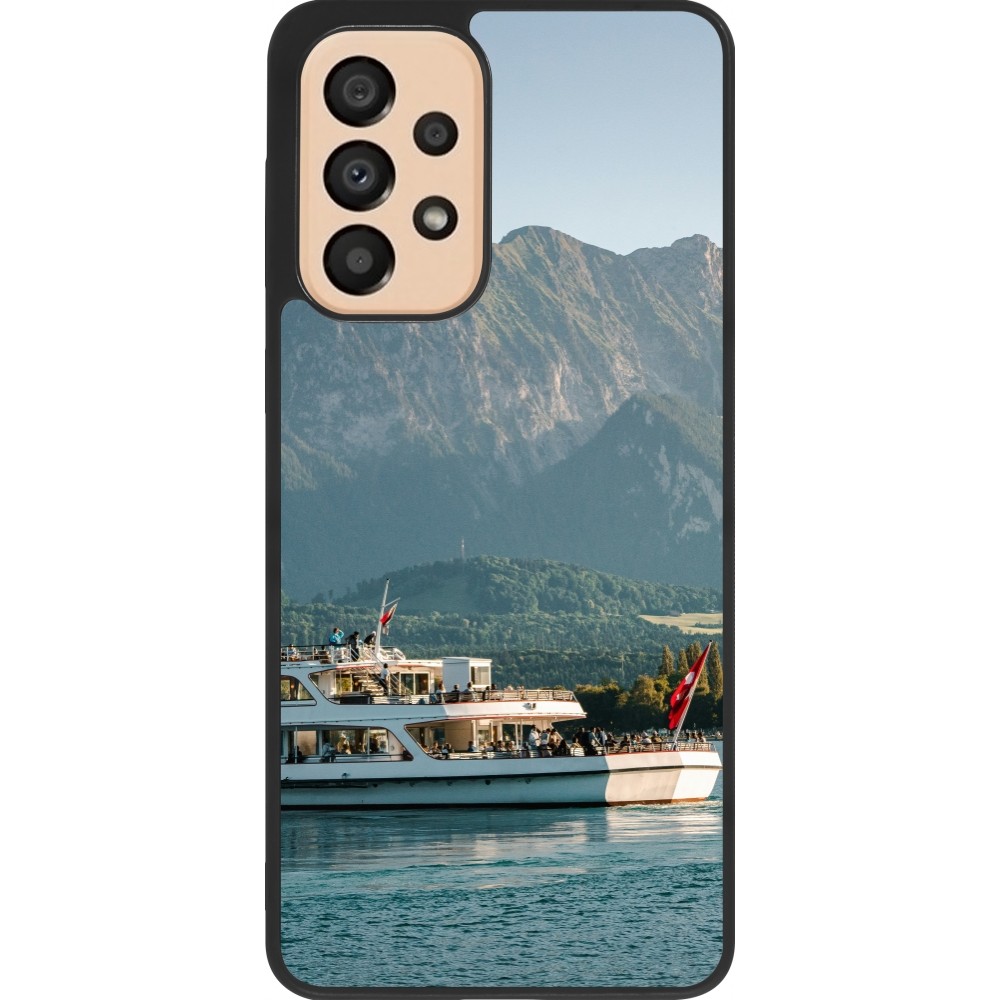 Samsung Galaxy A33 5G Case Hülle - Silikon schwarz  Nationalfeiertag Schweiz Bateau Leman
