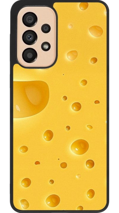 Samsung Galaxy A33 5G Case Hülle - Silikon schwarz  Nationalfeiertag Schweiz Cheese