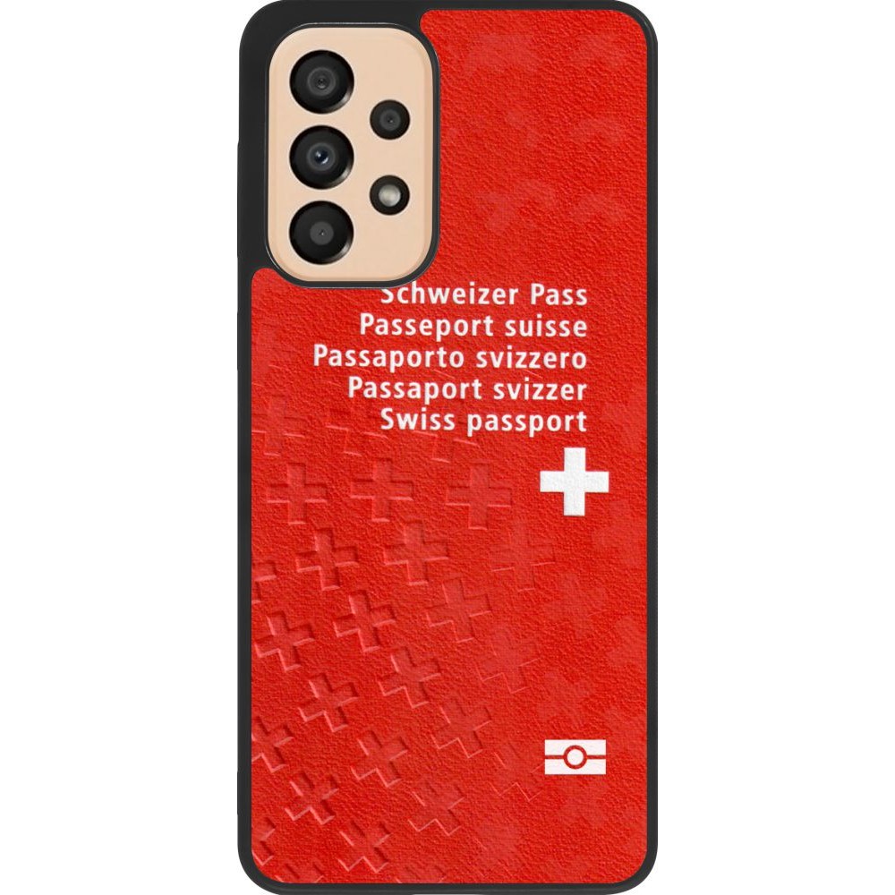 Coque Samsung Galaxy A33 5G - Silicone rigide noir Swiss Passport