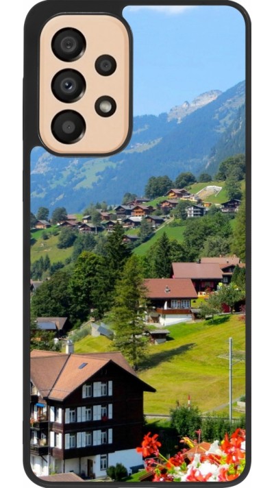 Samsung Galaxy A33 5G Case Hülle - Silikon schwarz  Nationalfeiertag Schweiz Landschaft
