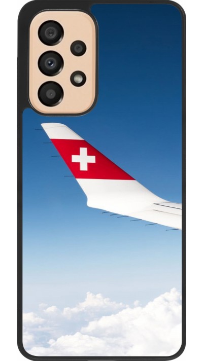 Samsung Galaxy A33 5G Case Hülle - Silikon schwarz  Schweizer Nationalfeiertag Sky Swiss Flag
