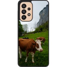 Samsung Galaxy A33 5G Case Hülle - Silikon schwarz  Nationalfeiertag Schweiz Kühe