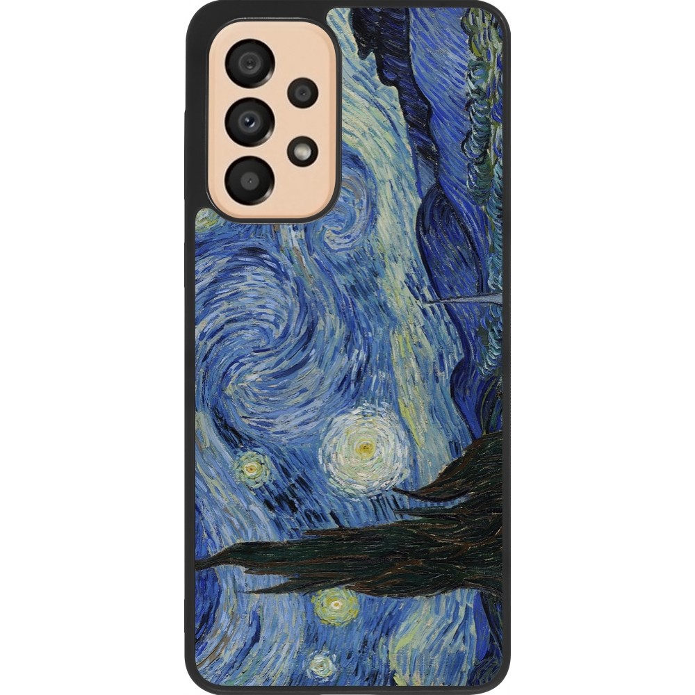 Samsung Galaxy A33 5G Case Hülle - Silikon schwarz Kunstbild - Sternennacht - Van Gogh