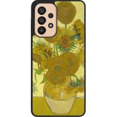 Samsung Galaxy A33 5G Case Hülle - Silikon schwarz Kunstbild - Sonnenblumen  - Van Gogh