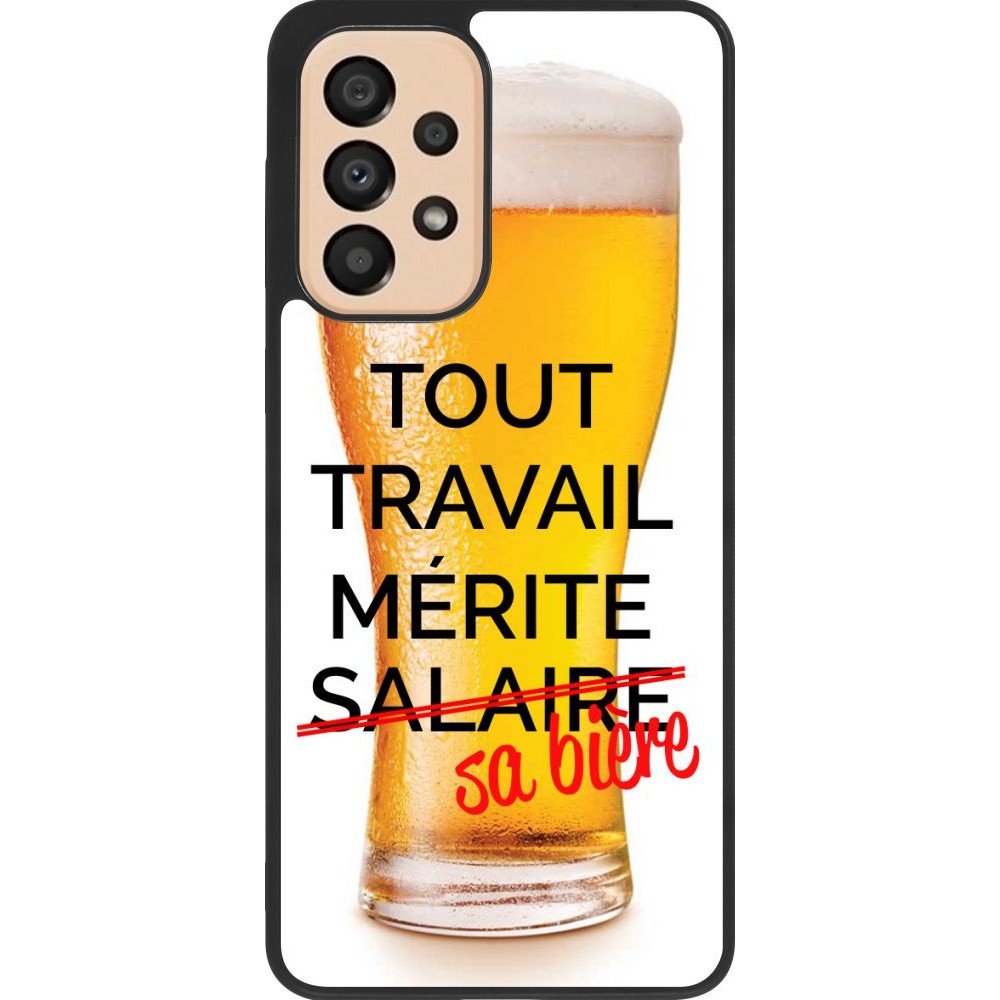Hülle Samsung Galaxy A33 5G - Silikon schwarz Tout travail mérite sa bière