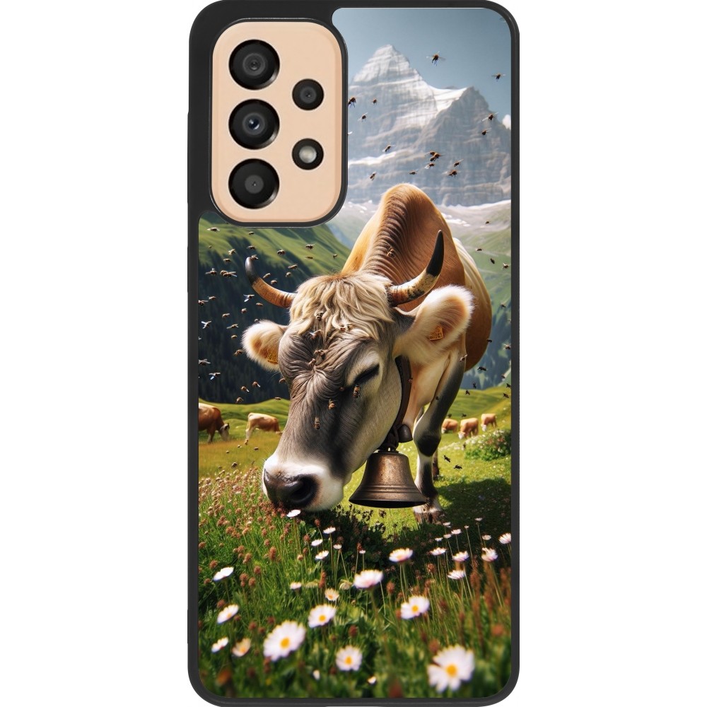 Samsung Galaxy A33 5G Case Hülle - Silikon schwarz Kuh Berg Wallis