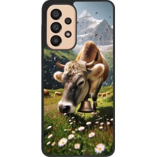 Samsung Galaxy A33 5G Case Hülle - Silikon schwarz Kuh Berg Wallis