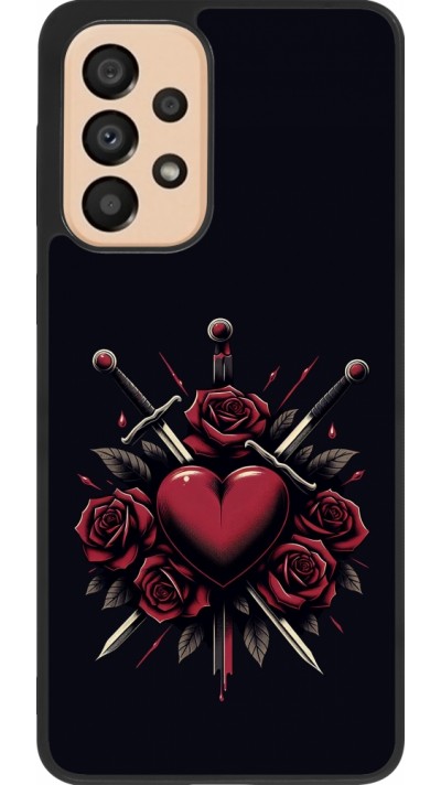 Coque Samsung Galaxy A33 5G - Silicone rigide noir Valentine 2024 gothic love