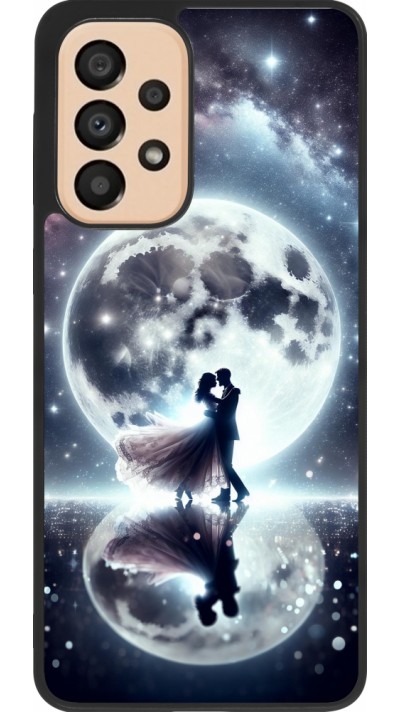 Coque Samsung Galaxy A33 5G - Silicone rigide noir Valentine 2024 Love under the moon