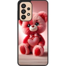 Coque Samsung Galaxy A33 5G - Silicone rigide noir Valentine 2024 Ourson rose