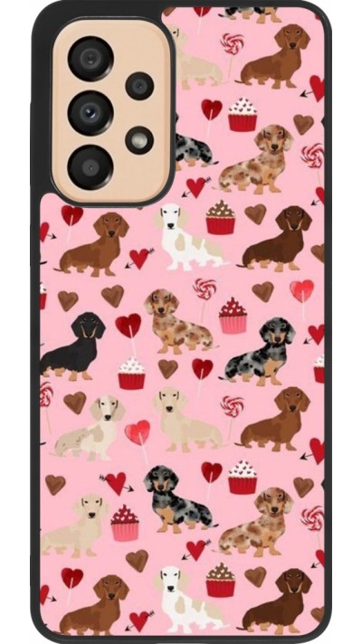 Coque Samsung Galaxy A33 5G - Silicone rigide noir Valentine 2024 puppy love