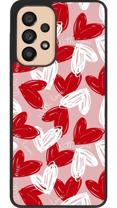 Coque Samsung Galaxy A33 5G - Silicone rigide noir Valentine 2024 with love heart