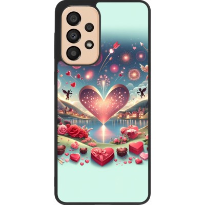 Coque Samsung Galaxy A33 5G - Silicone rigide noir Valentine 2025 Chic