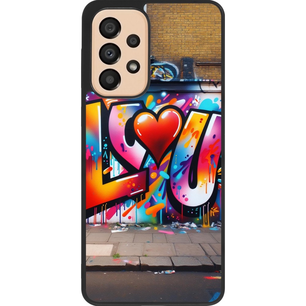 Samsung Galaxy A33 5G Case Hülle - Silikon schwarz Valentin 2025 Liebe U Tag